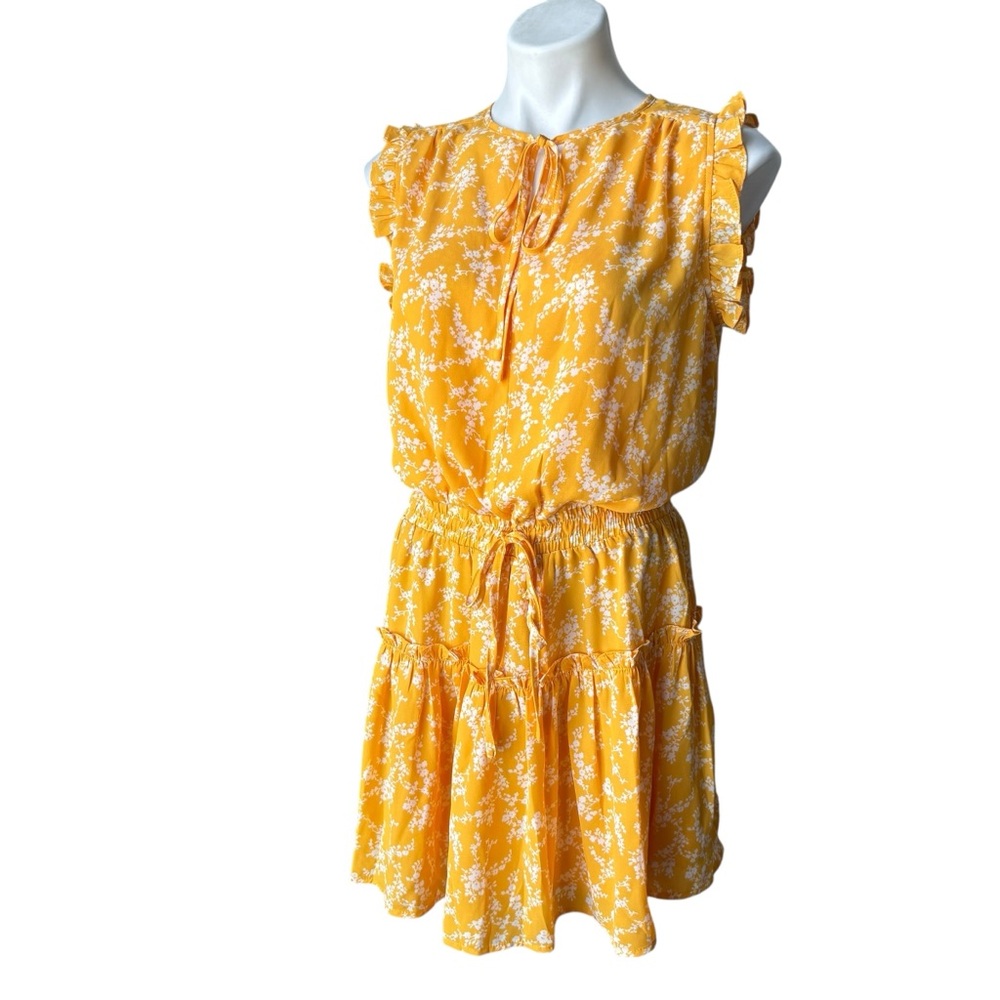 NWT, Pinch Tiered Ruffle Floral Blouse Cap Sleeve Elastic Waist, Sz M - Picture 6 of 15